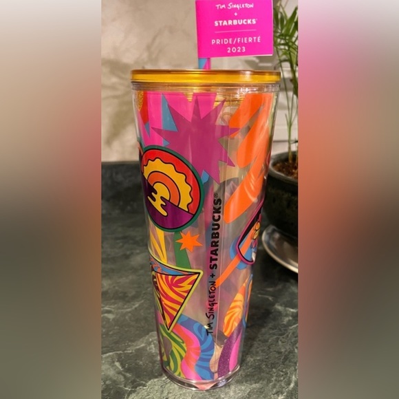 Starbucks Tim Singleton Retro Pride Cup Tumbler Iridescent 24oz Holographic 2023 - Picture 10 of 10